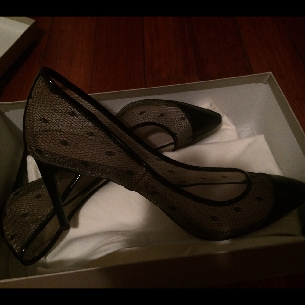 Jason Wu point d'esprit lace dot pumps heel shoes - Picture 4 of 4
